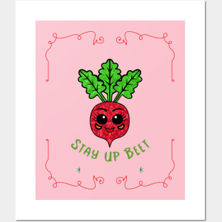 POSITIVE Vibes Stay UP Beet Funny Veggies Posters and Art